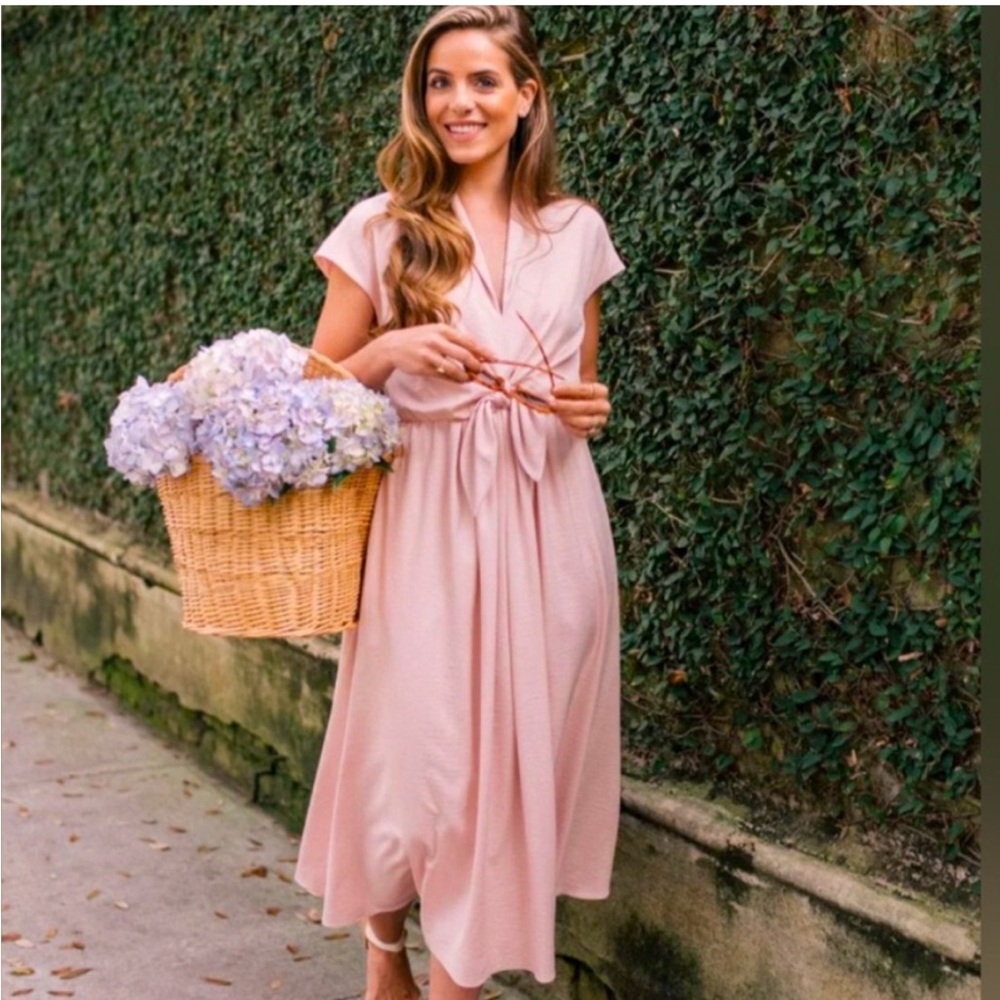 Gal Meets Glam Pink Satin Maggie Margie Midi Dress